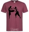 Men's T-Shirt Fighting people burgundy фото