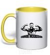 Mug with a colored handle Conor yellow фото