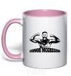 Mug with a colored handle Conor light-pink фото
