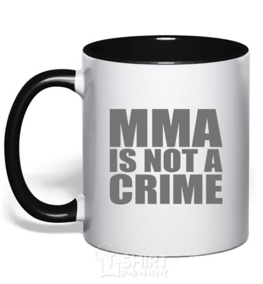 Mug with a colored handle MMA is not a crime black фото