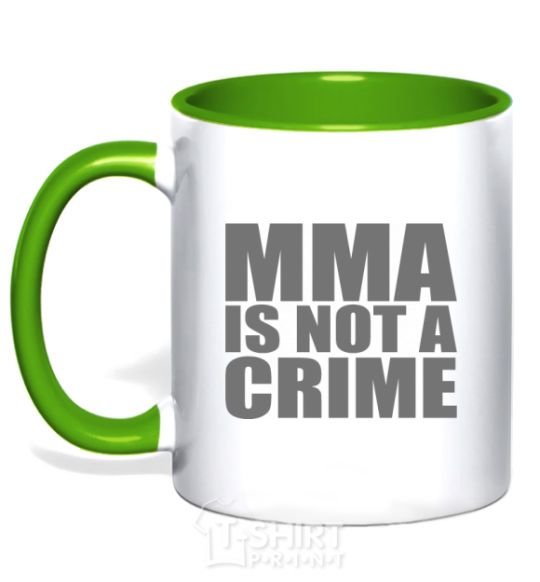 Mug with a colored handle MMA is not a crime kelly-green фото