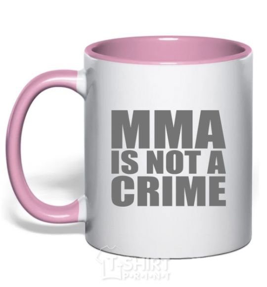 Mug with a colored handle MMA is not a crime light-pink фото