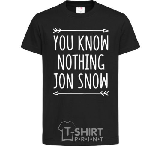 Kids T-shirt You know nothing black фото