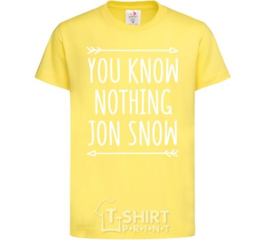 Kids T-shirt You know nothing cornsilk фото