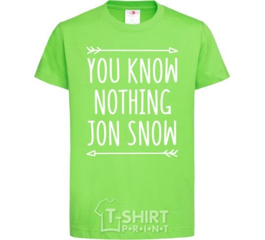 Kids T-shirt You know nothing orchid-green фото