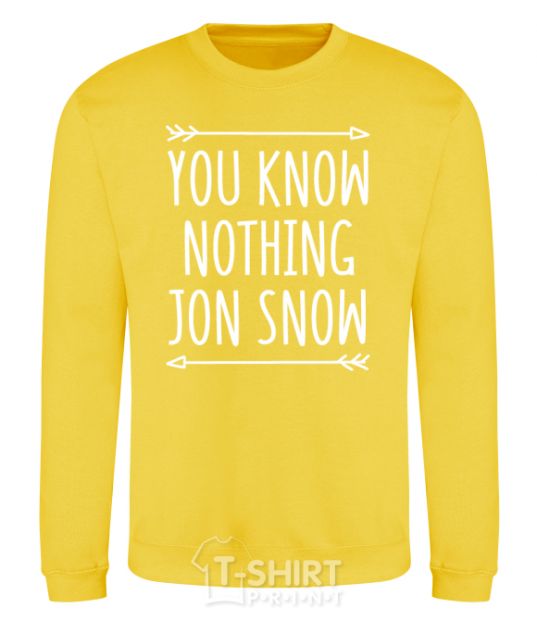 Sweatshirt You know nothing yellow фото
