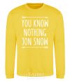 Sweatshirt You know nothing yellow фото