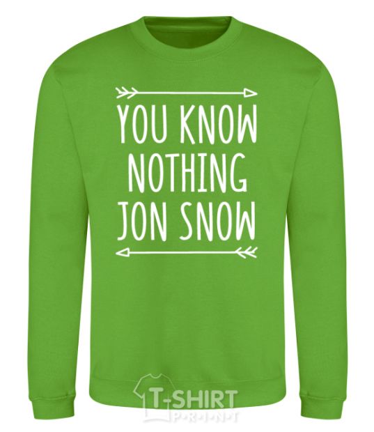 Sweatshirt You know nothing orchid-green фото