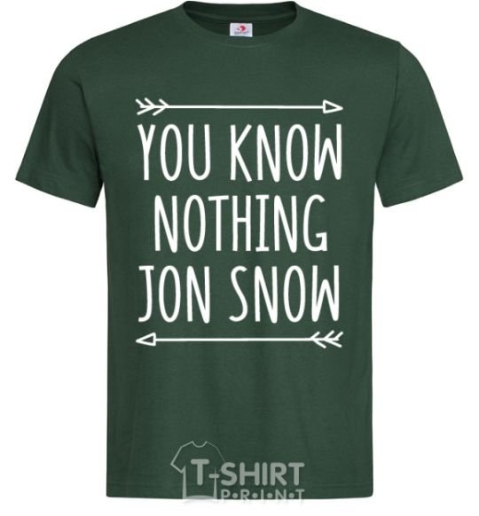 Men's T-Shirt You know nothing bottle-green фото