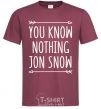 Men's T-Shirt You know nothing burgundy фото