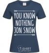 Women's T-shirt You know nothing navy-blue фото