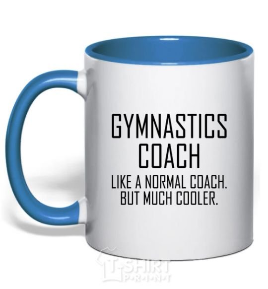 Mug with a colored handle Gymnastic coach cooler royal-blue фото