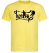 Men's T-Shirt Hockey lettering cornsilk фото