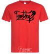 Men's T-Shirt Hockey lettering red фото