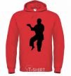 Men`s hoodie A martial artist bright-red фото