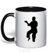 Mug with a colored handle A martial artist black фото