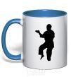 Mug with a colored handle A martial artist royal-blue фото