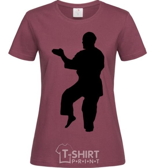 Women's T-shirt A martial artist burgundy фото