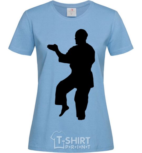 Women's T-shirt A martial artist sky-blue фото