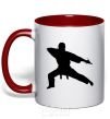 Mug with a colored handle The knife thrower red фото