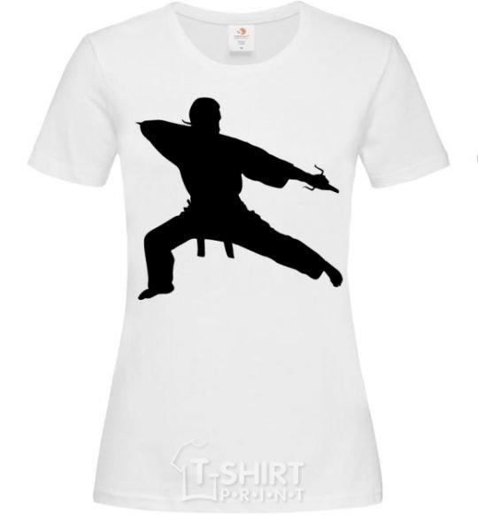 Women's T-shirt The knife thrower White фото