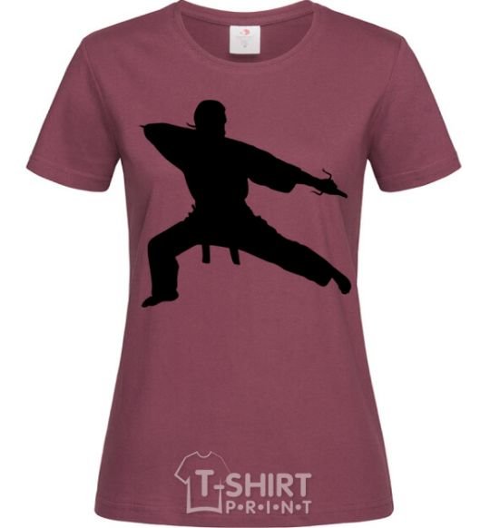 Women's T-shirt The knife thrower burgundy фото