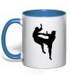 Mug with a colored handle Wrestlers royal-blue фото