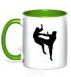 Mug with a colored handle Wrestlers kelly-green фото
