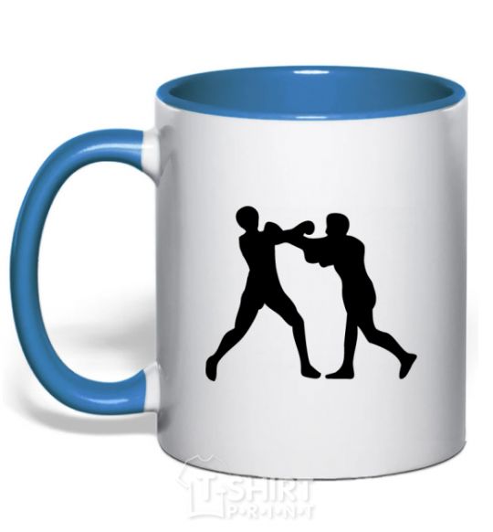Mug with a colored handle Boxers royal-blue фото