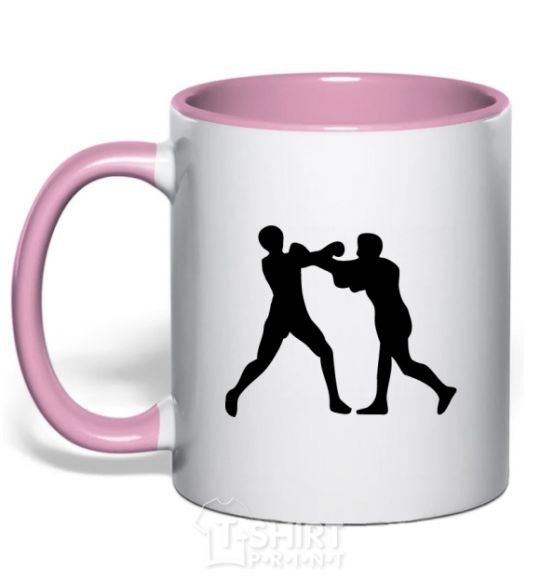 Mug with a colored handle Boxers light-pink фото
