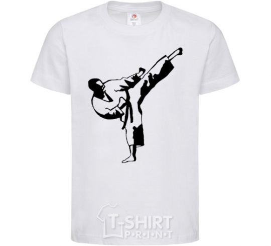 Kids T-shirt Taekwondo fighter White фото