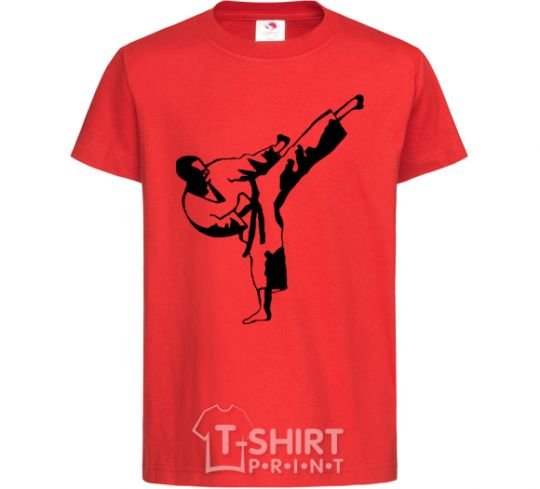 Kids T-shirt Taekwondo fighter red фото