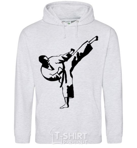 Men`s hoodie Taekwondo fighter sport-grey фото