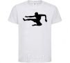 Kids T-shirt A fighter in a jump White фото