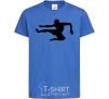Kids T-shirt A fighter in a jump royal-blue фото