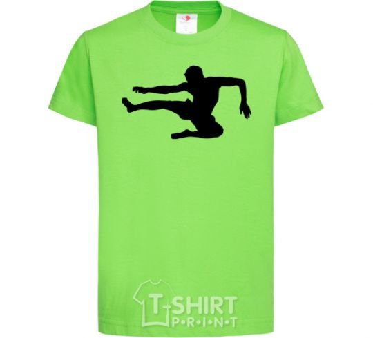 Kids T-shirt A fighter in a jump orchid-green фото