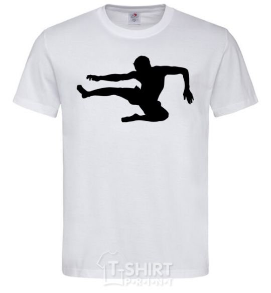 Men's T-Shirt A fighter in a jump White фото
