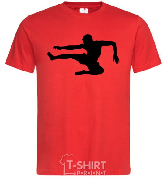 Men's T-Shirt A fighter in a jump red фото