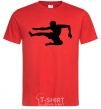 Men's T-Shirt A fighter in a jump red фото