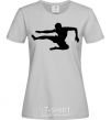 Women's T-shirt A fighter in a jump grey фото