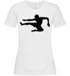 Women's T-shirt A fighter in a jump White фото