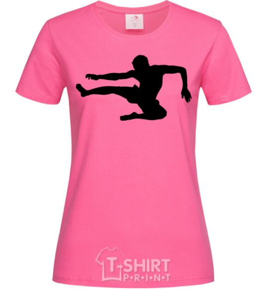Women's T-shirt A fighter in a jump heliconia фото