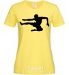 Women's T-shirt A fighter in a jump cornsilk фото