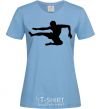Women's T-shirt A fighter in a jump sky-blue фото