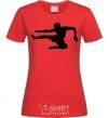 Women's T-shirt A fighter in a jump red фото