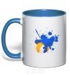 Mug with a colored handle Volleyball ball royal-blue фото