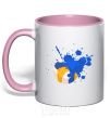 Mug with a colored handle Volleyball ball light-pink фото
