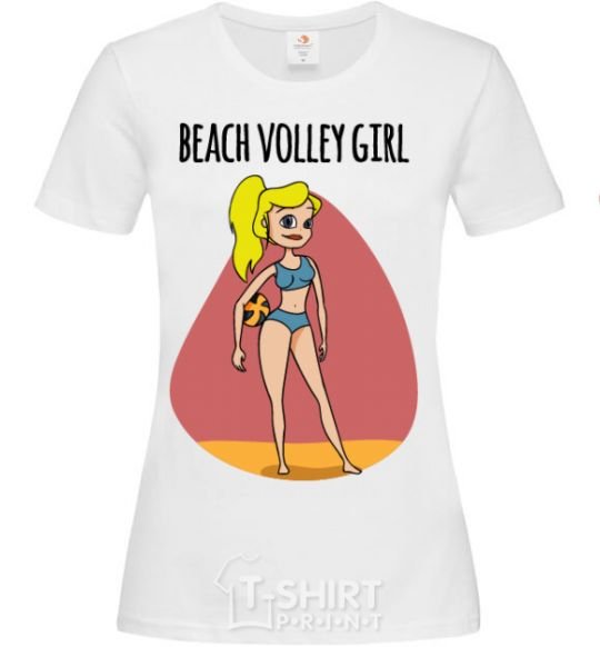 Женская футболка Beach volley girl Белый фото