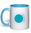 Mug with a colored handle Volleyball sky-blue фото