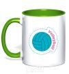 Mug with a colored handle Volleyball kelly-green фото